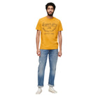 Pigment Yellow Slub Copper Label Script T-Shirt