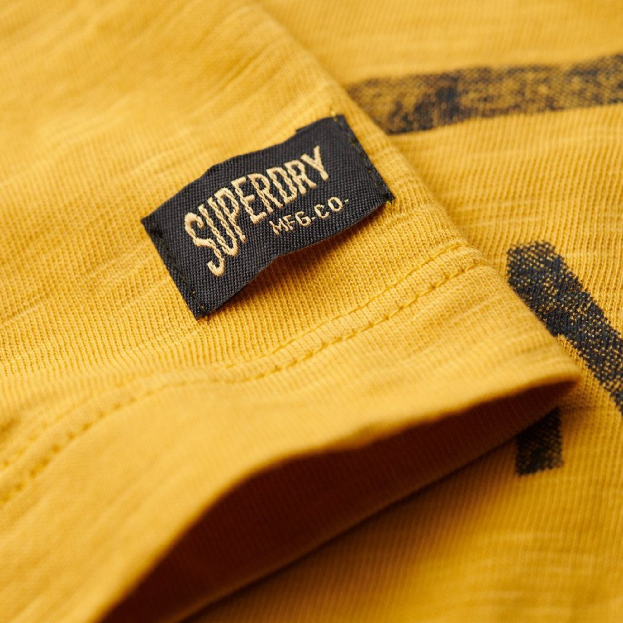 Pigment Yellow Slub Copper Label Script T-Shirt