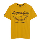 Pigment Yellow Slub Copper Label Script T-Shirt