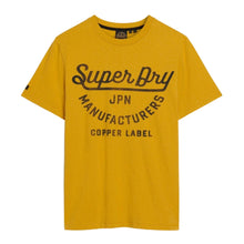 Pigment Yellow Slub Copper Label Script T-Shirt