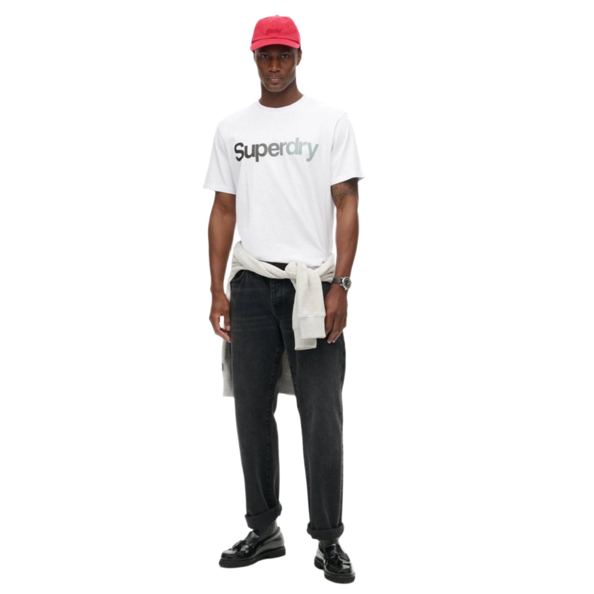 Brilliant White Core Logo Fade Loose T-Shirt
