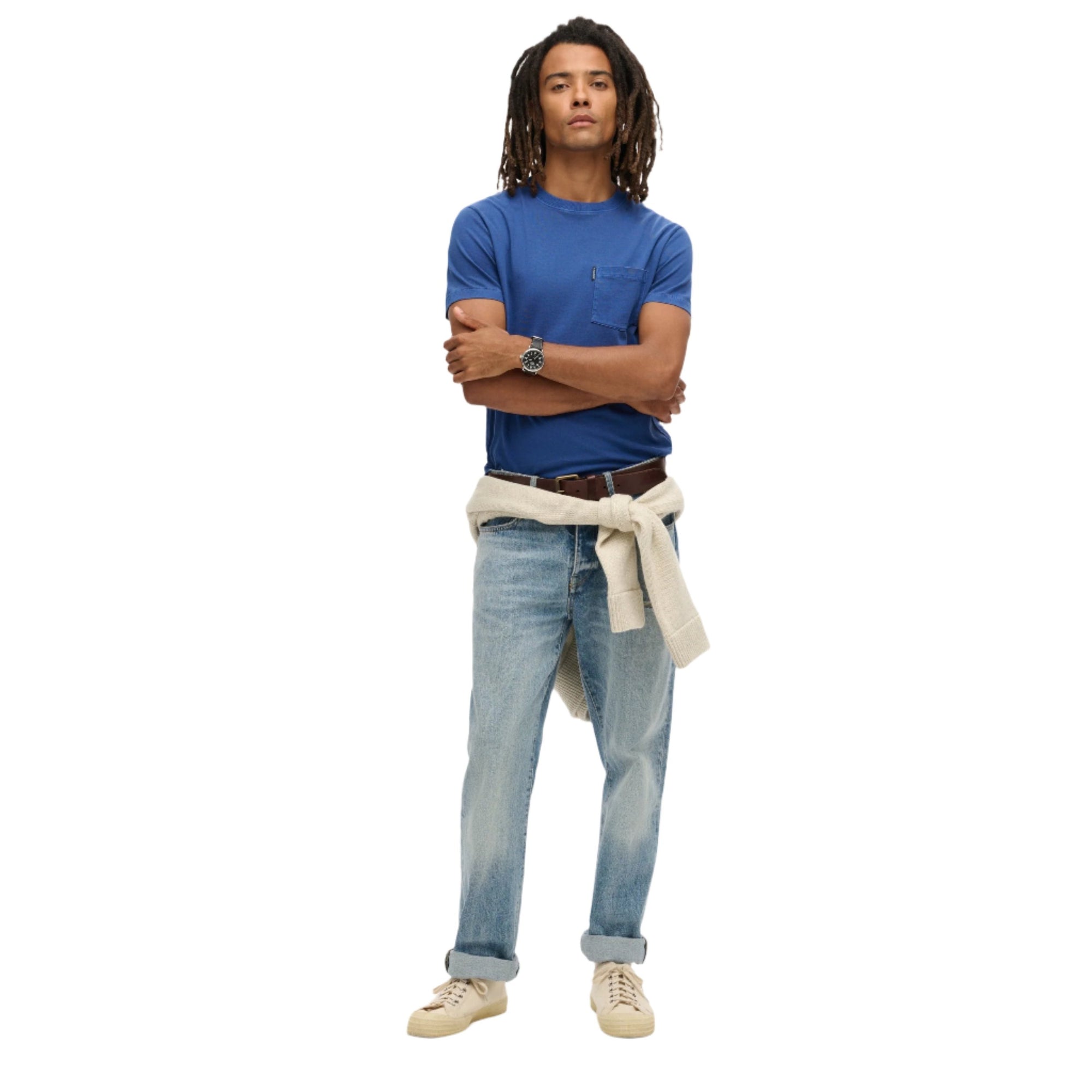 Washed Supermarine Navy Essential Washed Pocket T-Shirt