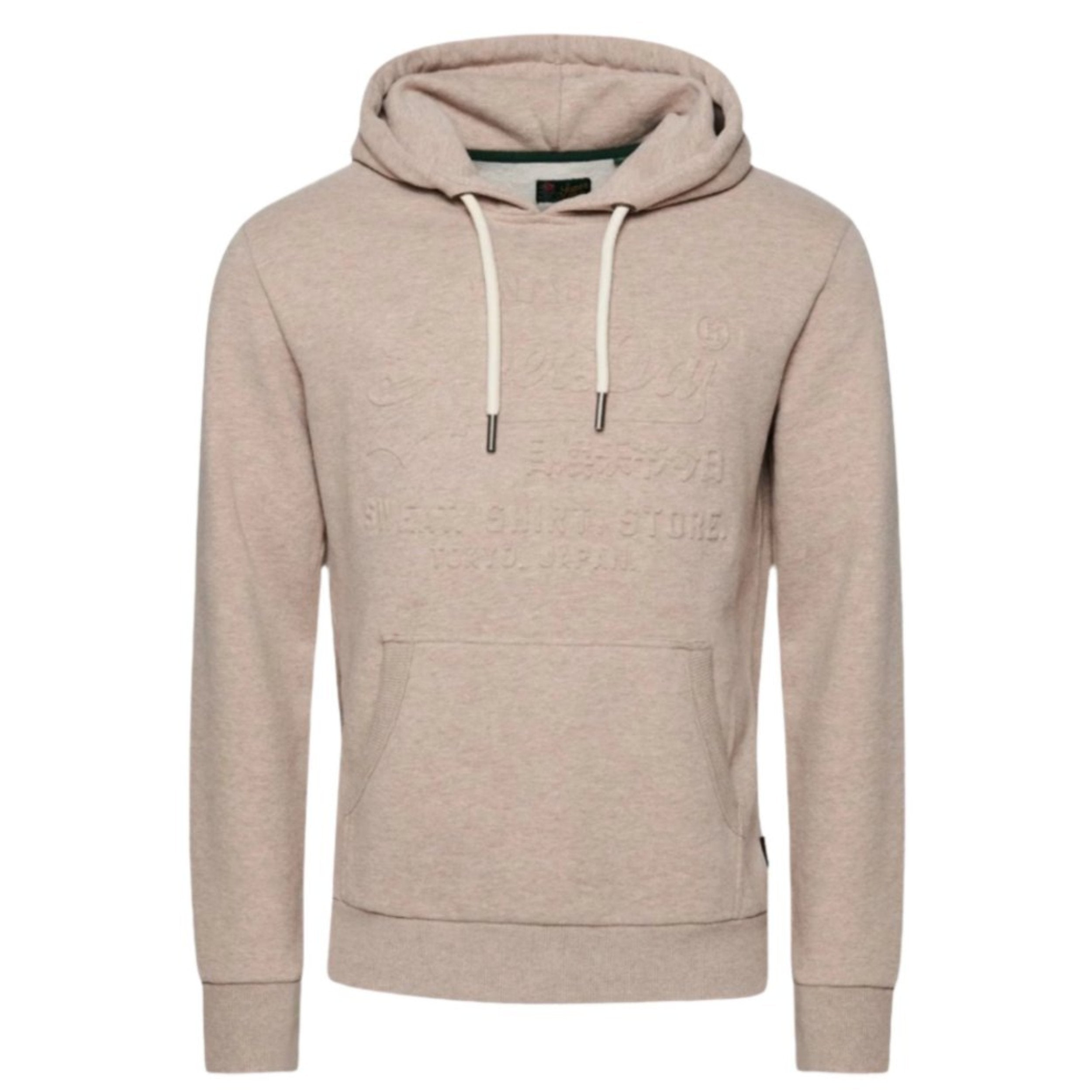 Pastel Beige Snowy Vintage Logo Hoodie