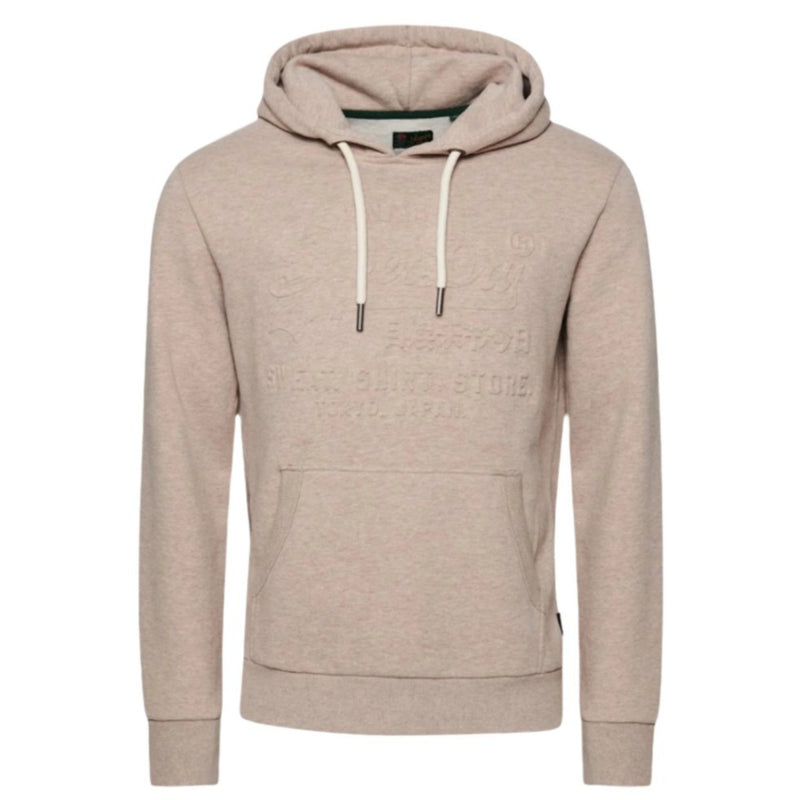 Pastel Beige Snowy Vintage Logo Hoodie