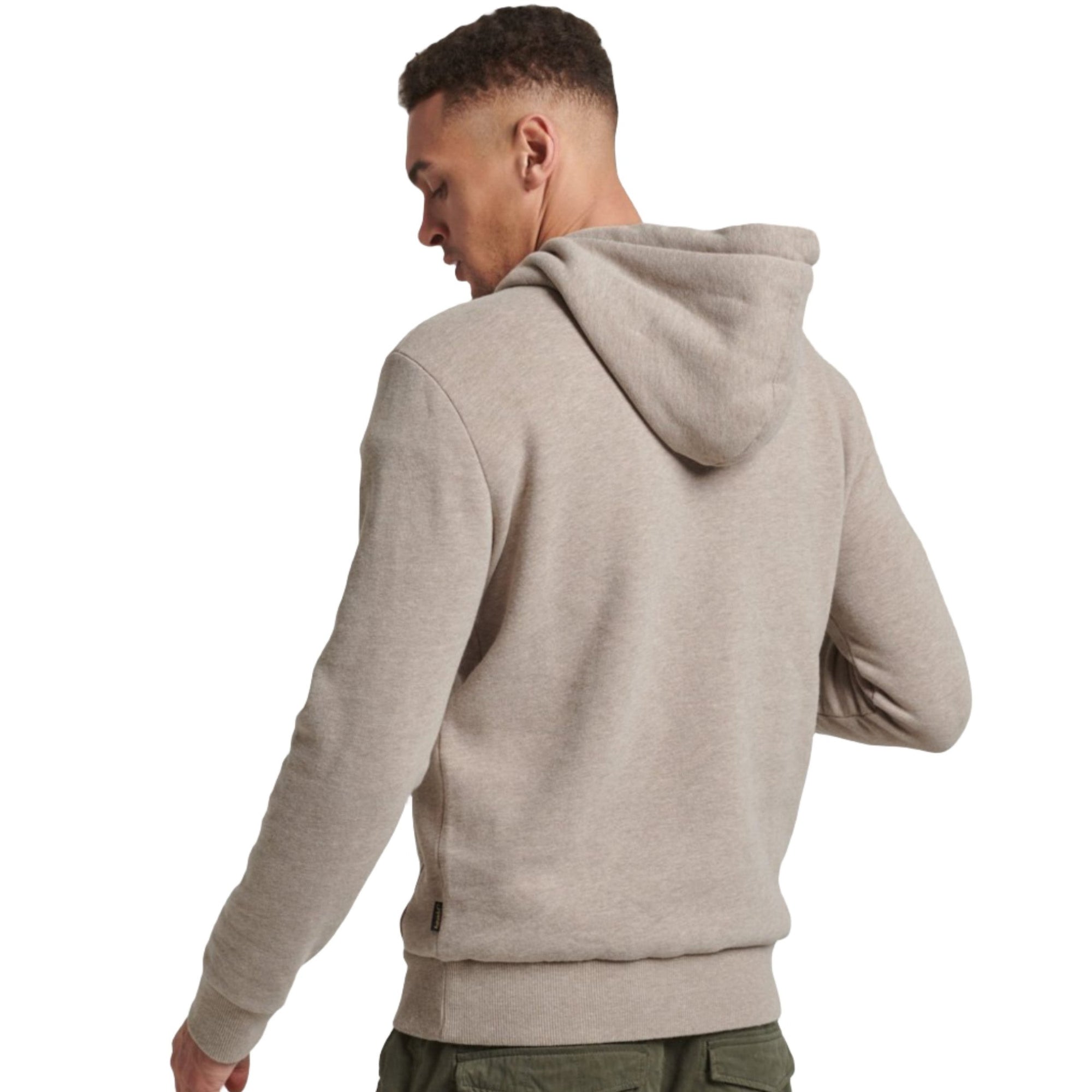 Pastel Beige Snowy Vintage Logo Hoodie