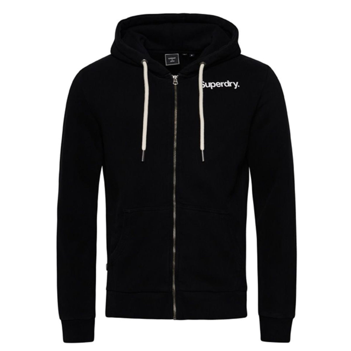 Black Vintage Core Logo Classic Zip Hoodie