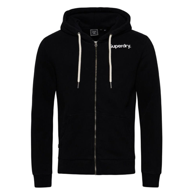 Black Vintage Core Logo Classic Zip Hoodie
