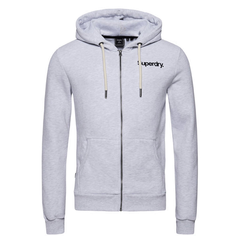 Ice Marl Vintage Core Logo Classic Zip Hoodie