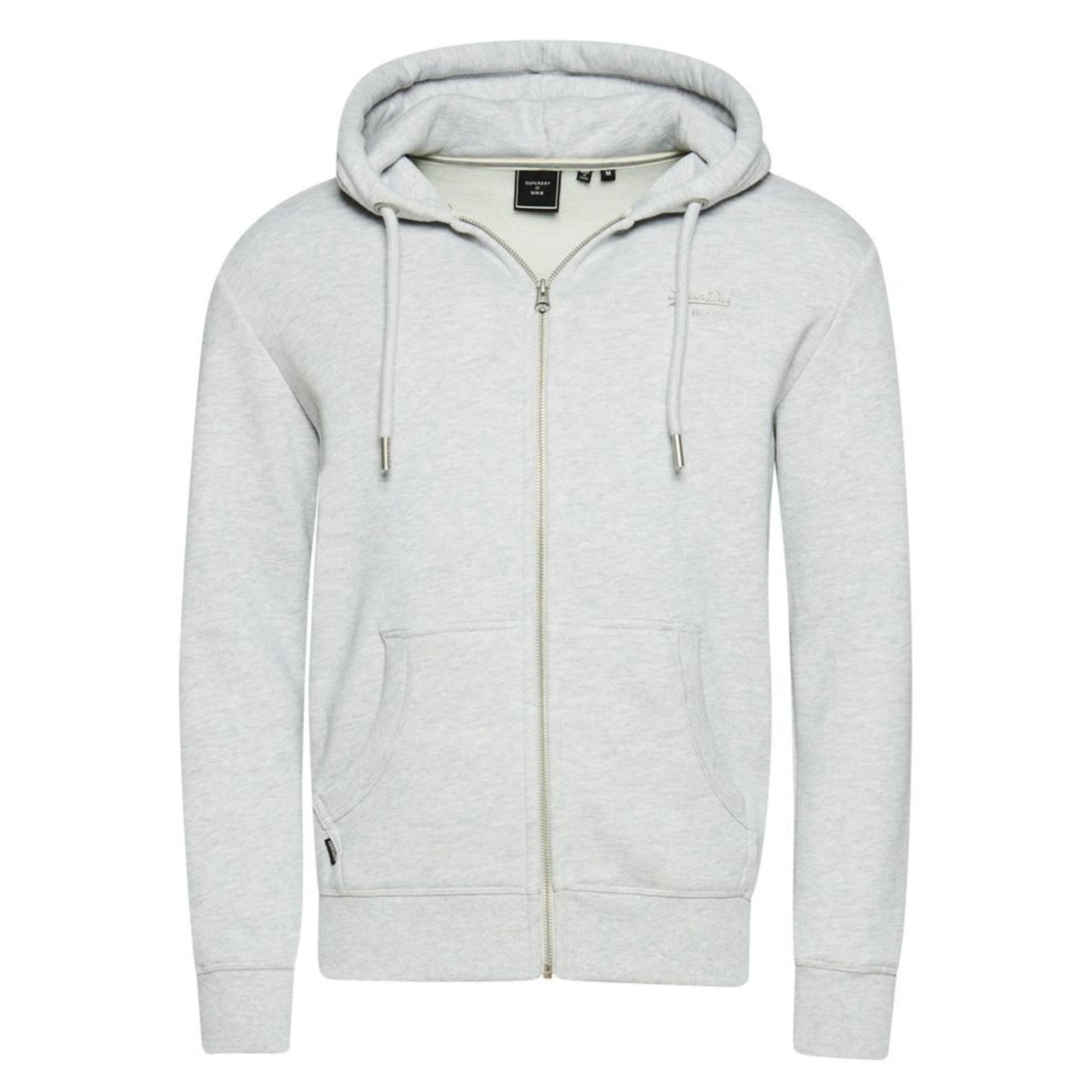 Glacier Grey Marl Vintage Logo Zip Hoodie