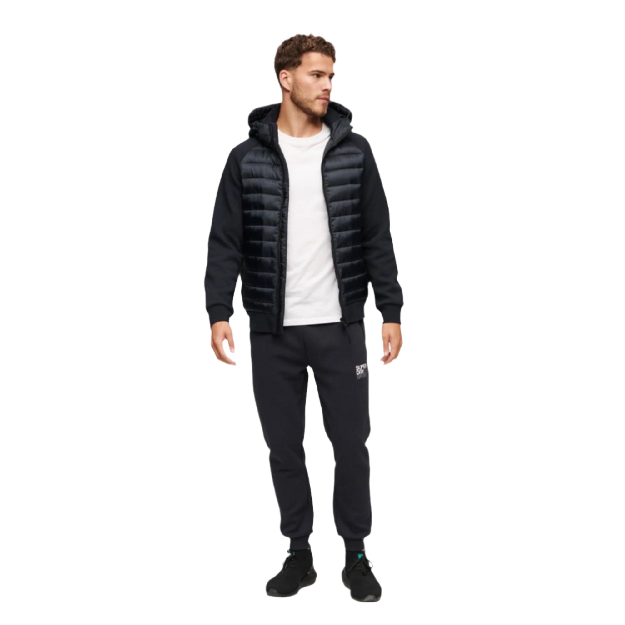 Eclipse Navy Hooded Storm Hybrid Padded Jacket