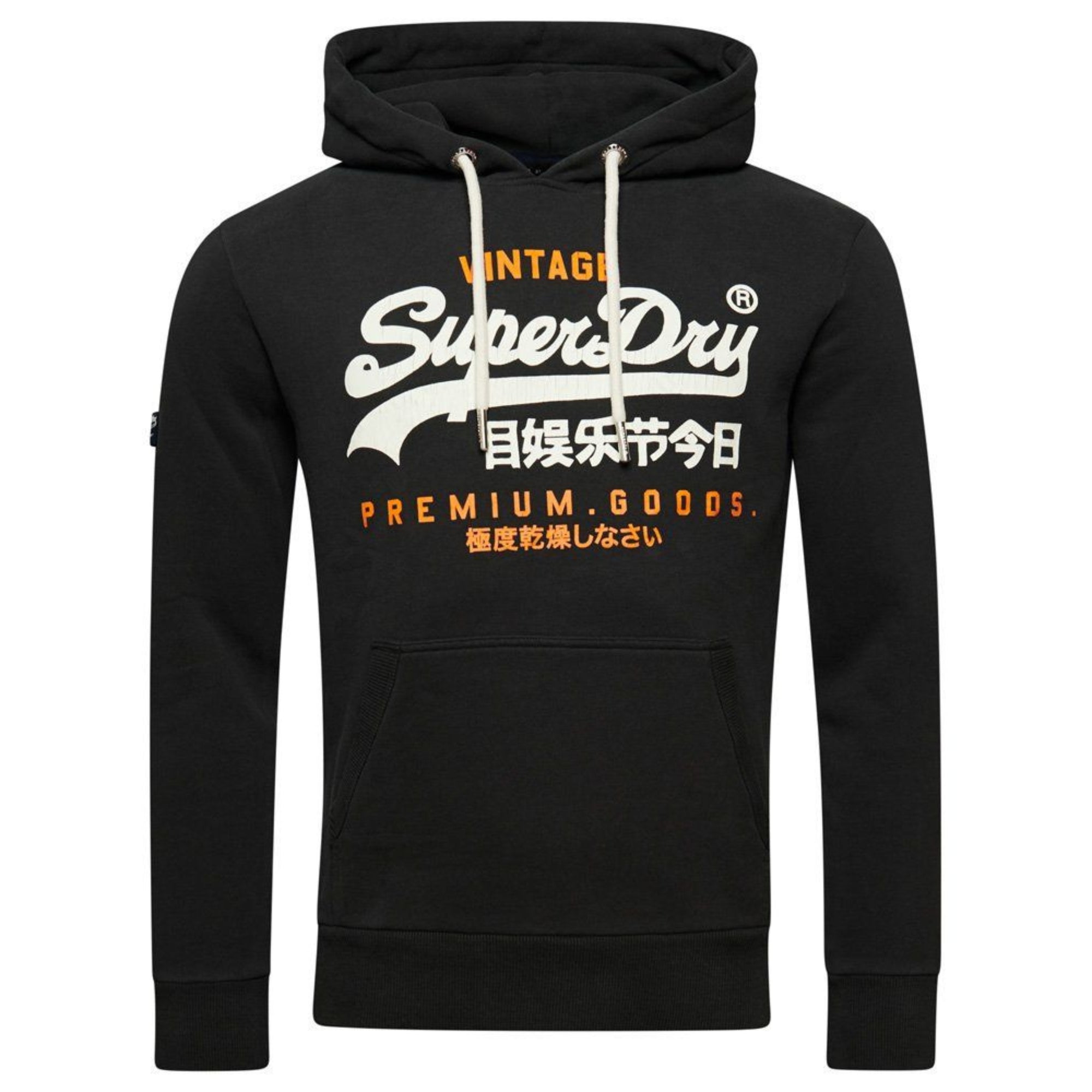 Washed Black Classic Vintage Logo Heritage Hoodie