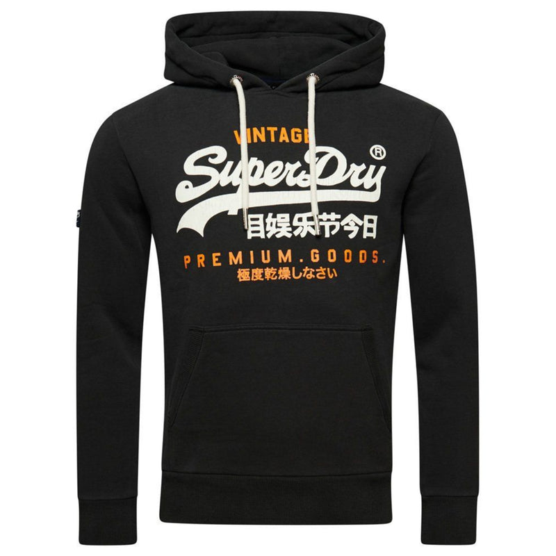 Washed Black Classic Vintage Logo Heritage Hoodie