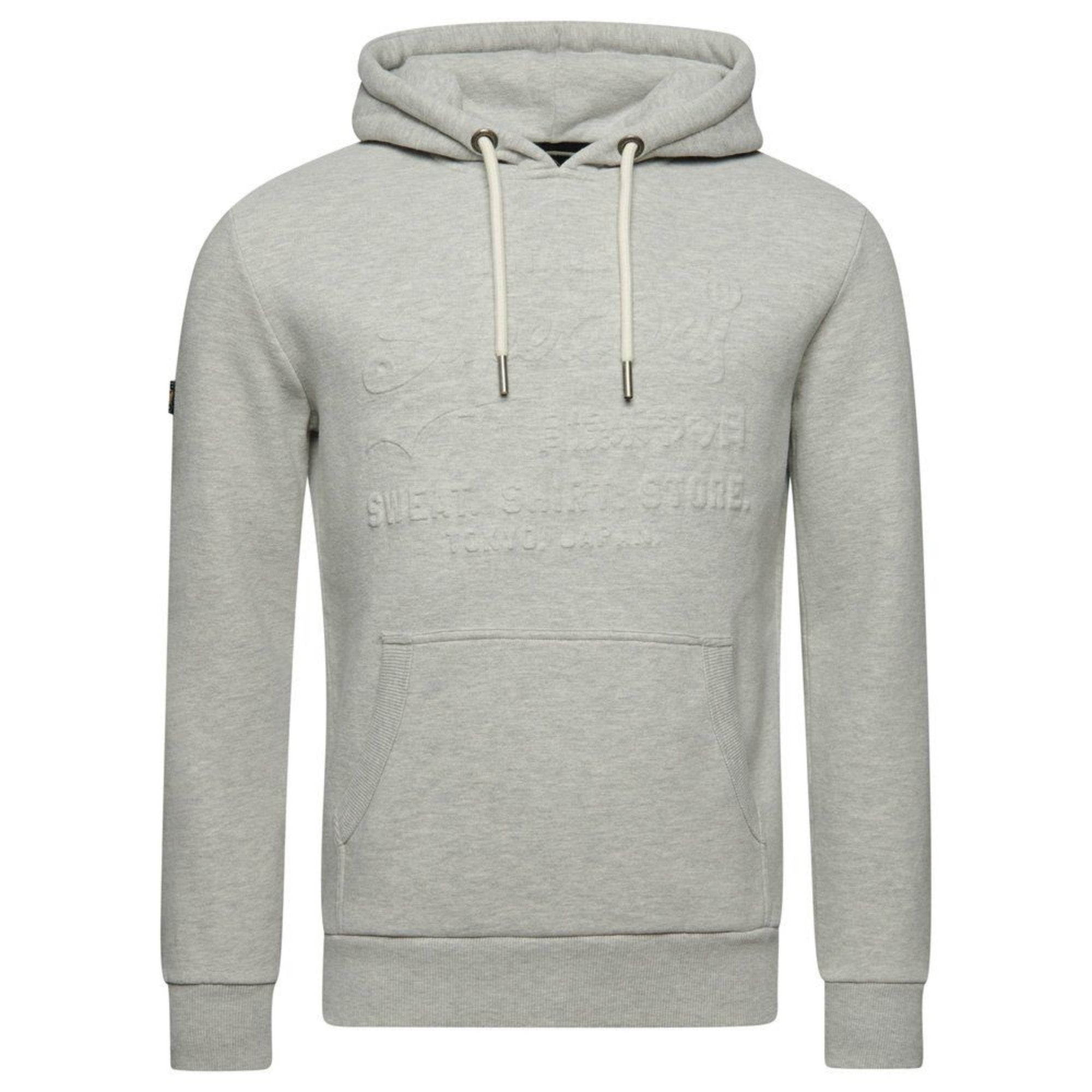 Grey Marl Embossed Vintage Logo Hoodie