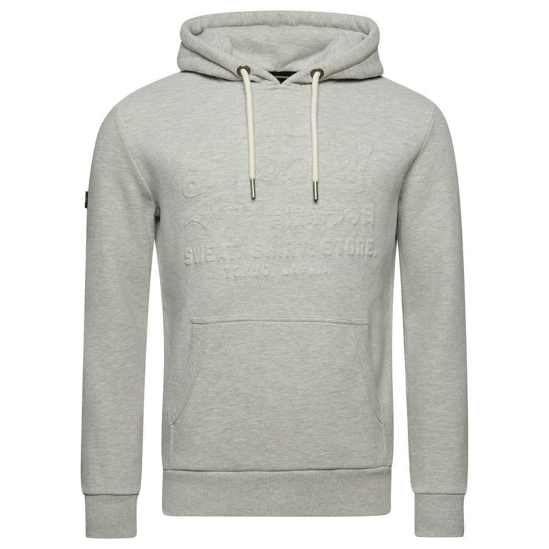 Grey Marl Embossed Vintage Logo Hoodie