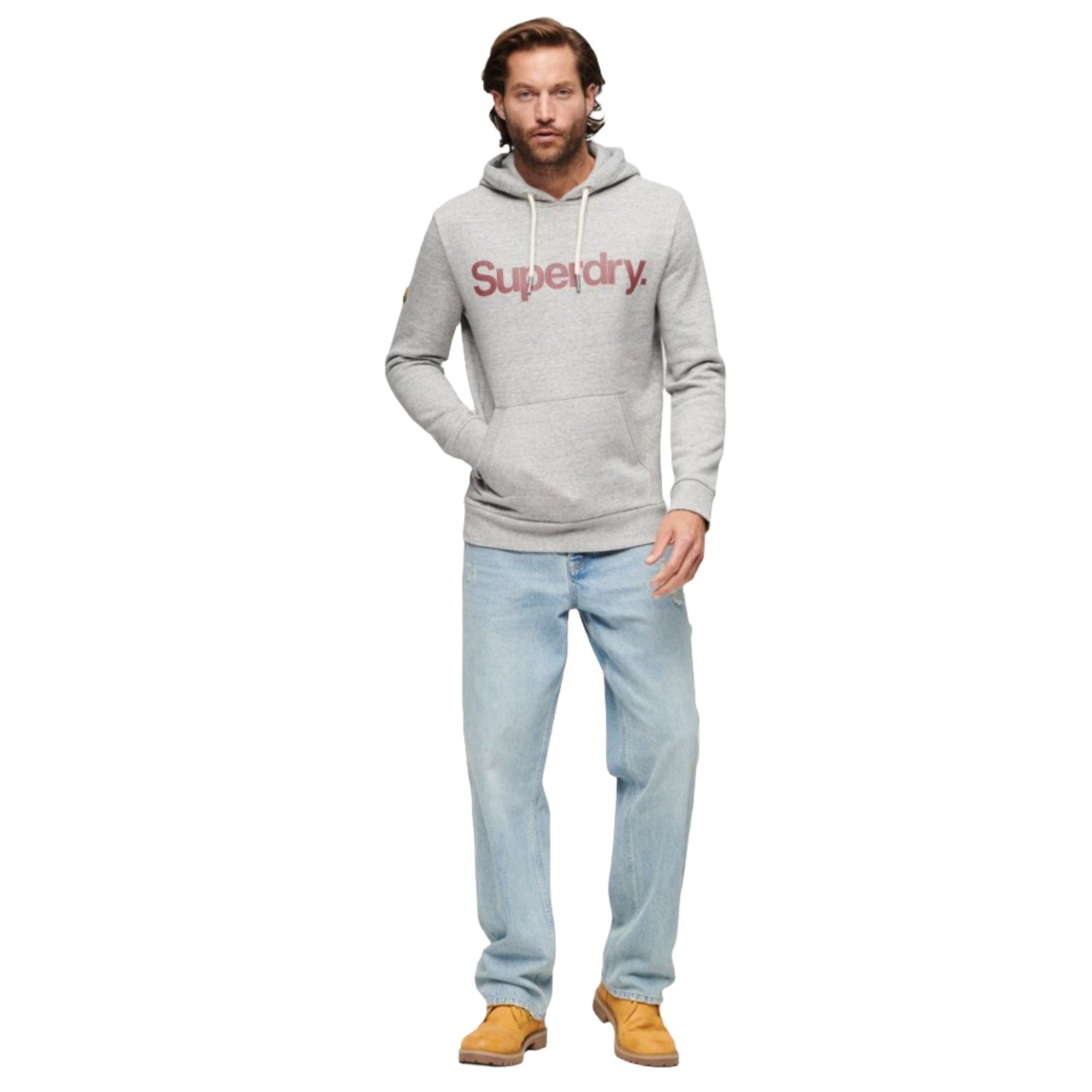 Athletic Grey Marl Core Logo Classic Hoodie