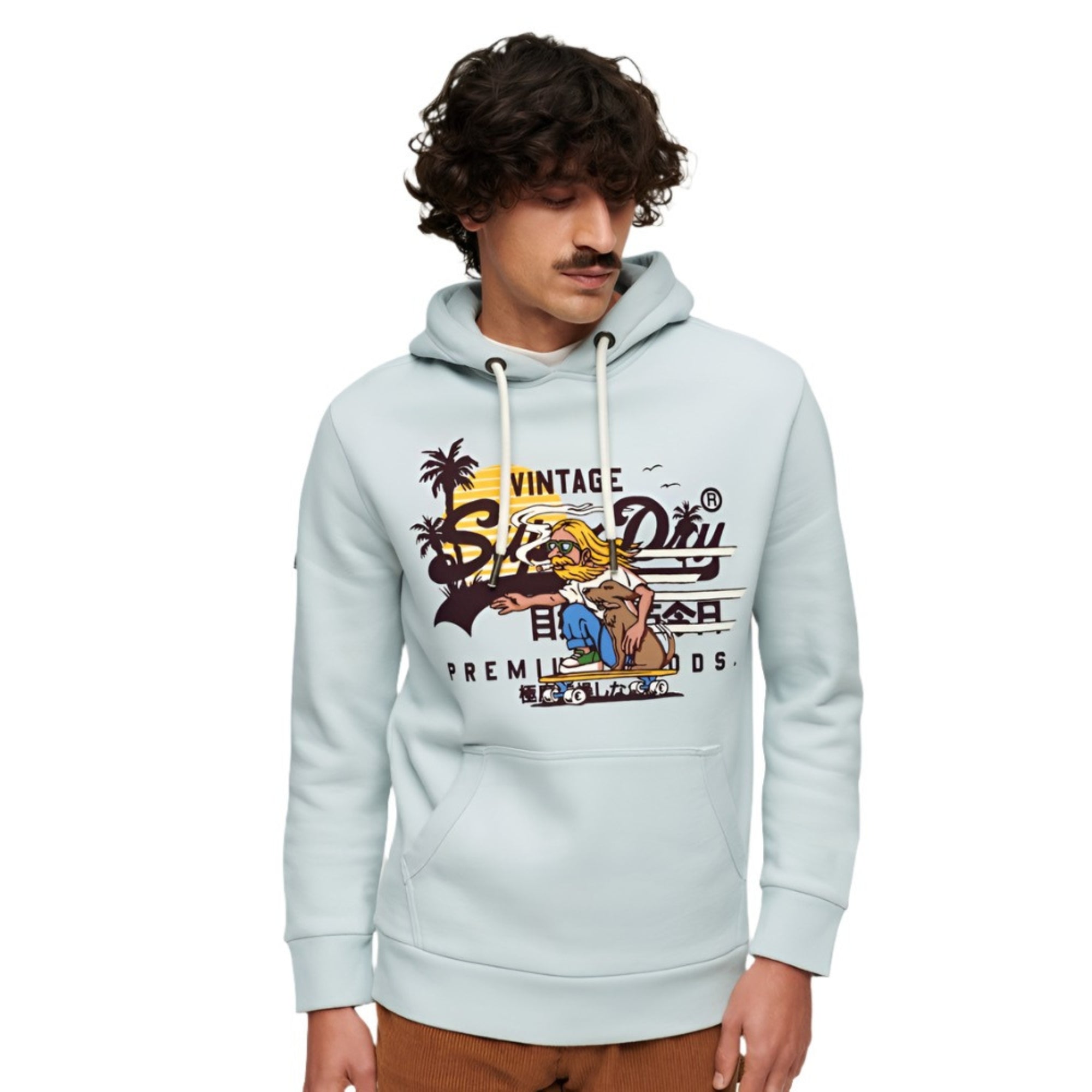 Sea Salt Blue Graphic Hoodie