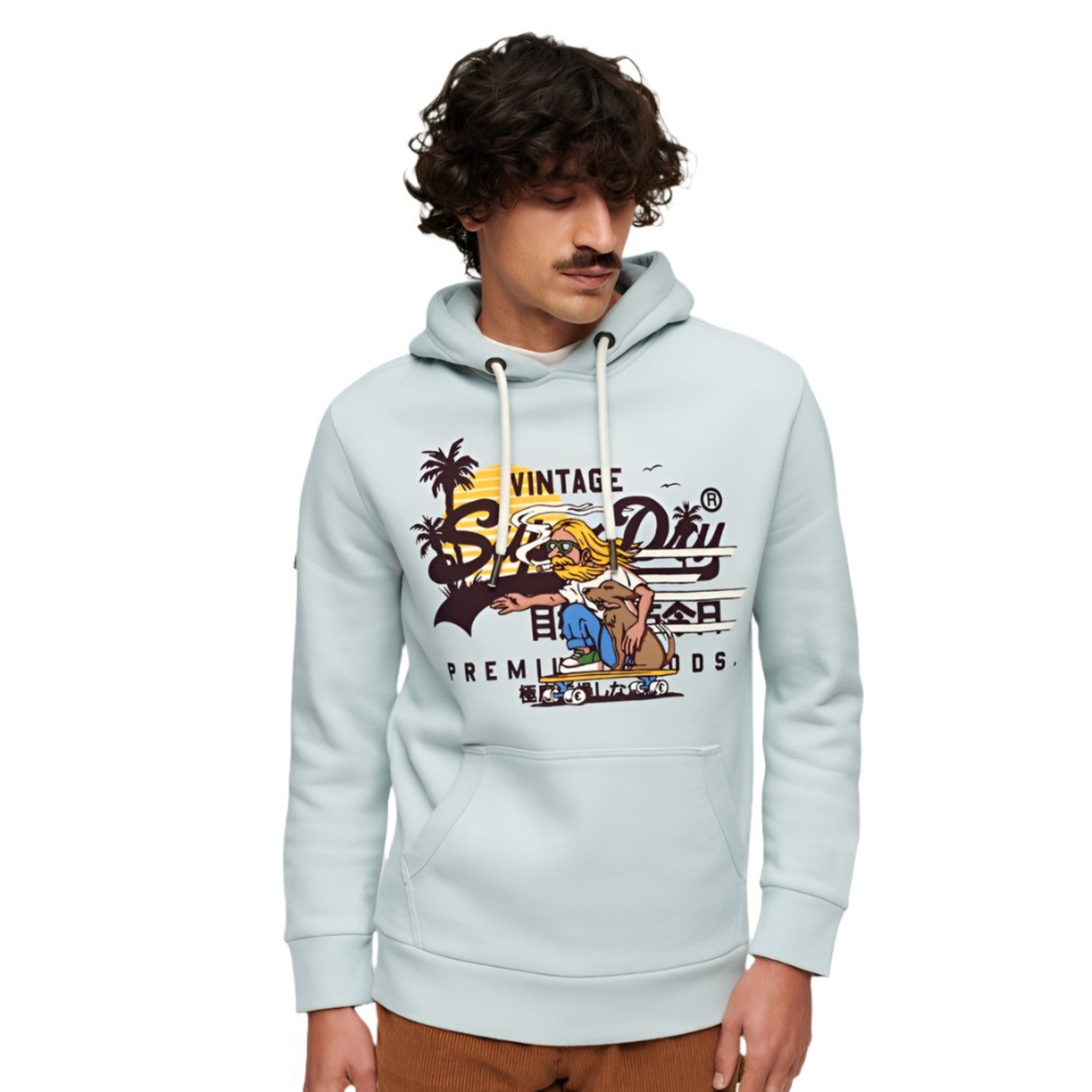 Sea Salt Blue Graphic Hoodie