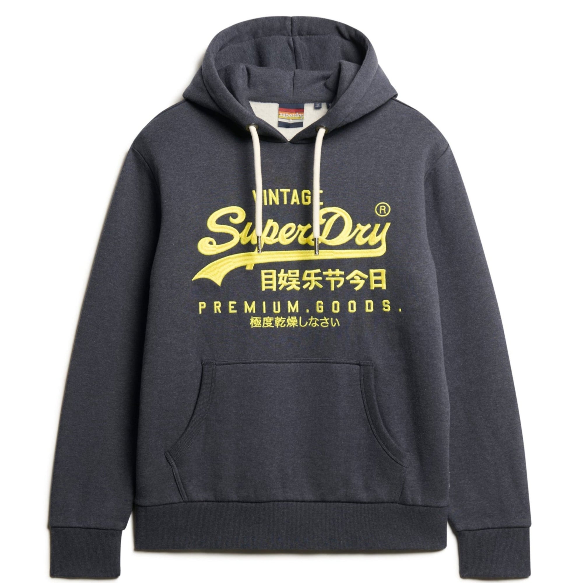 Eclipse Navy Marl Neon Vl Graphic Hoodie