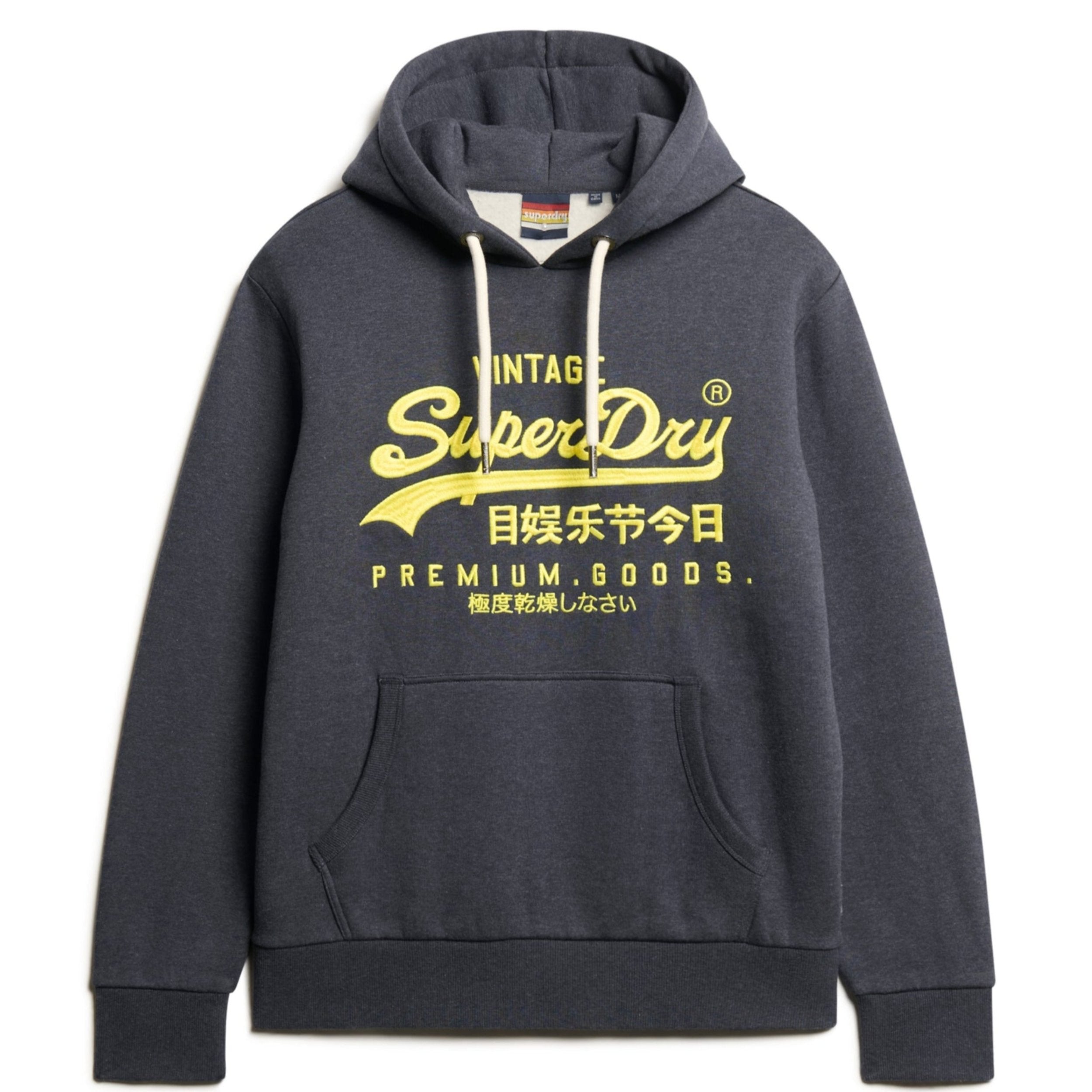 Eclipse Navy Marl Neon Vl Graphic Hoodie