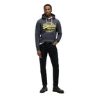 Eclipse Navy Marl Neon Vl Graphic Hoodie