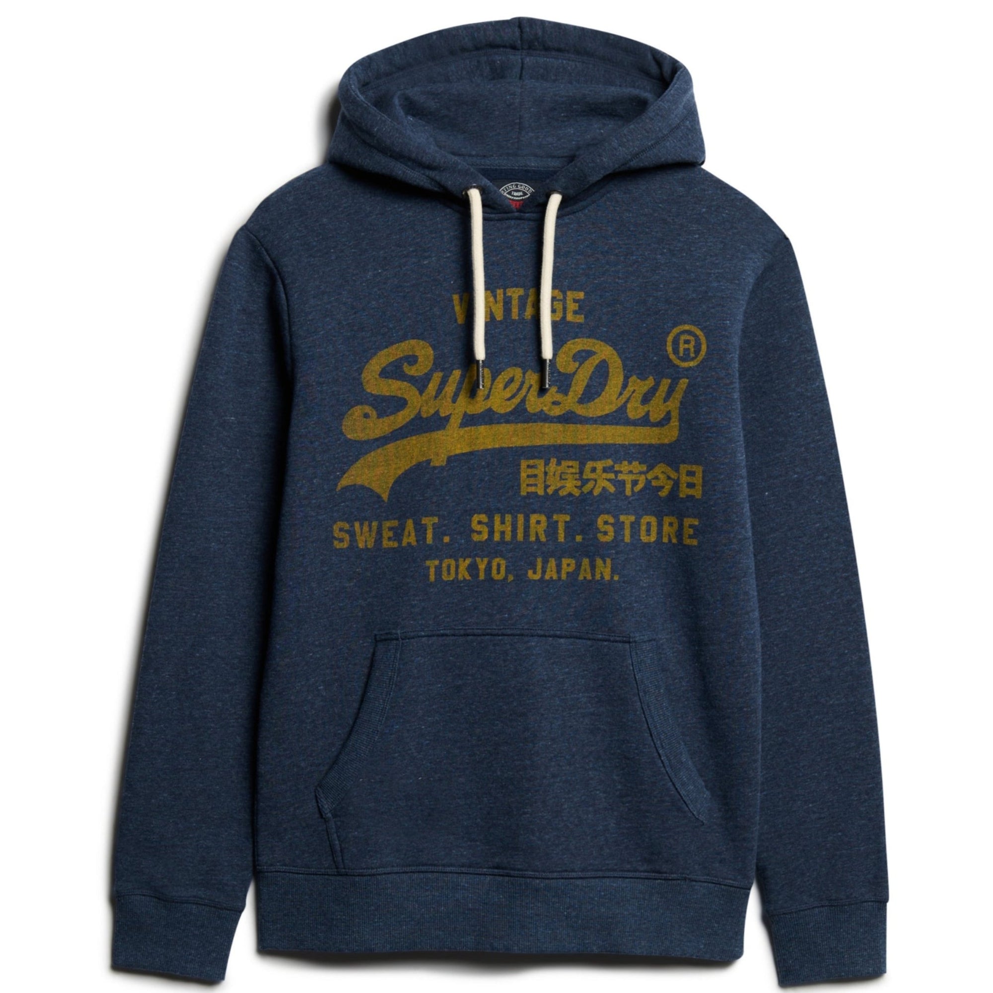 Vintage Navy Marl Classic Vl Graphic Hoodie