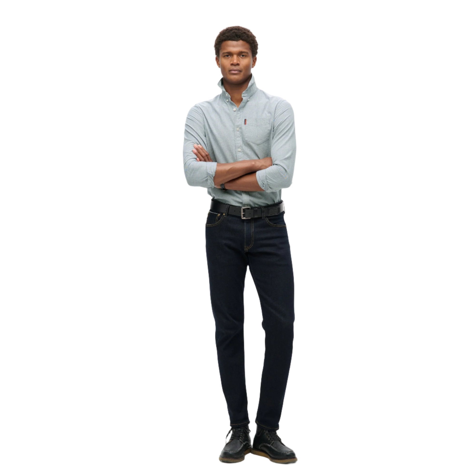 Navy Cotton L/S Oxford Shirt
