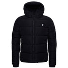 Black Hooded Sports Puffer