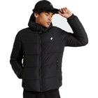 Black Hooded Sports Puffer