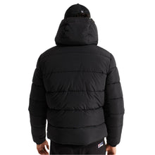 Black Hooded Sports Puffer