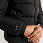 Black Hooded Sports Puffer