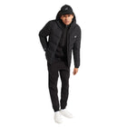 Black Hooded Sports Puffer