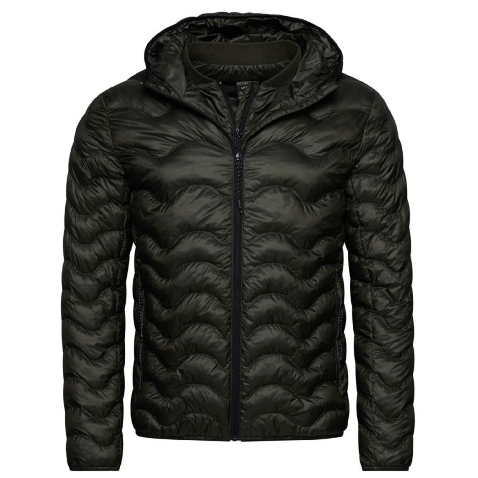 Dark Grey Green Vintage Hooded Mid Layer