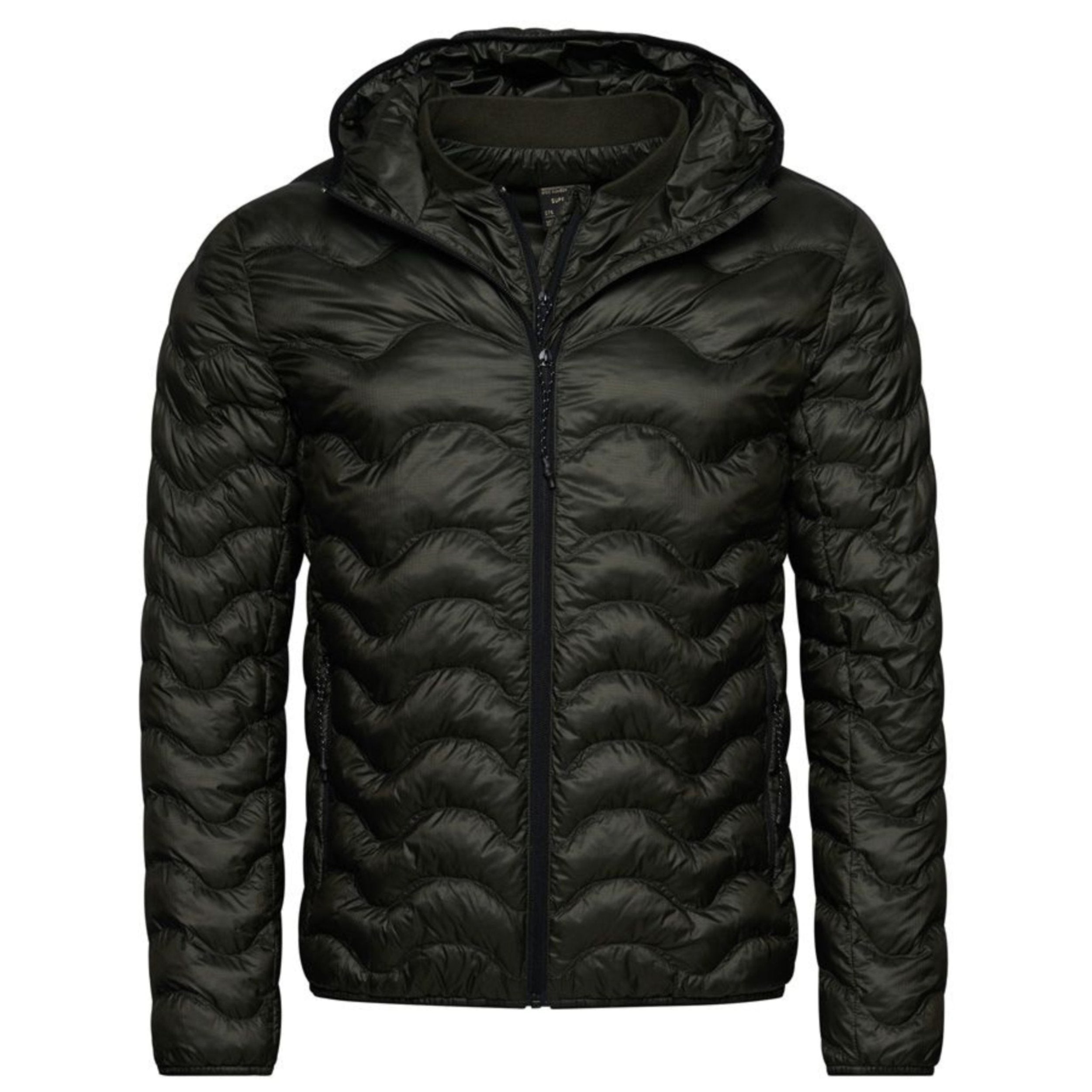 Dark Grey Green Vintage Hooded Mid Layer