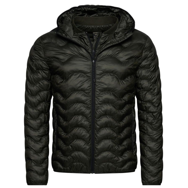 Dark Grey Green Vintage Hooded Mid Layer