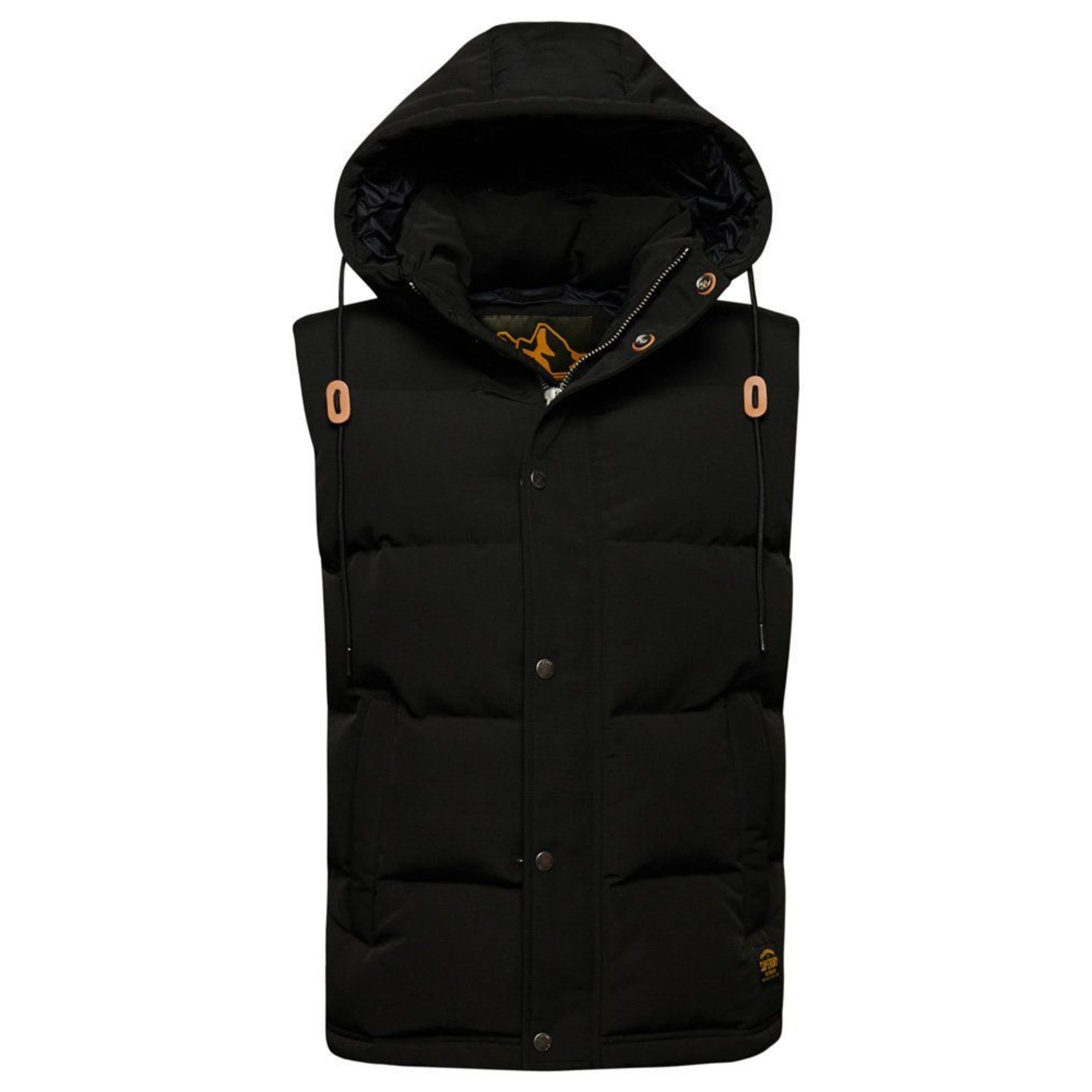 Jet Black Everest Hooded Puffer  Gilet