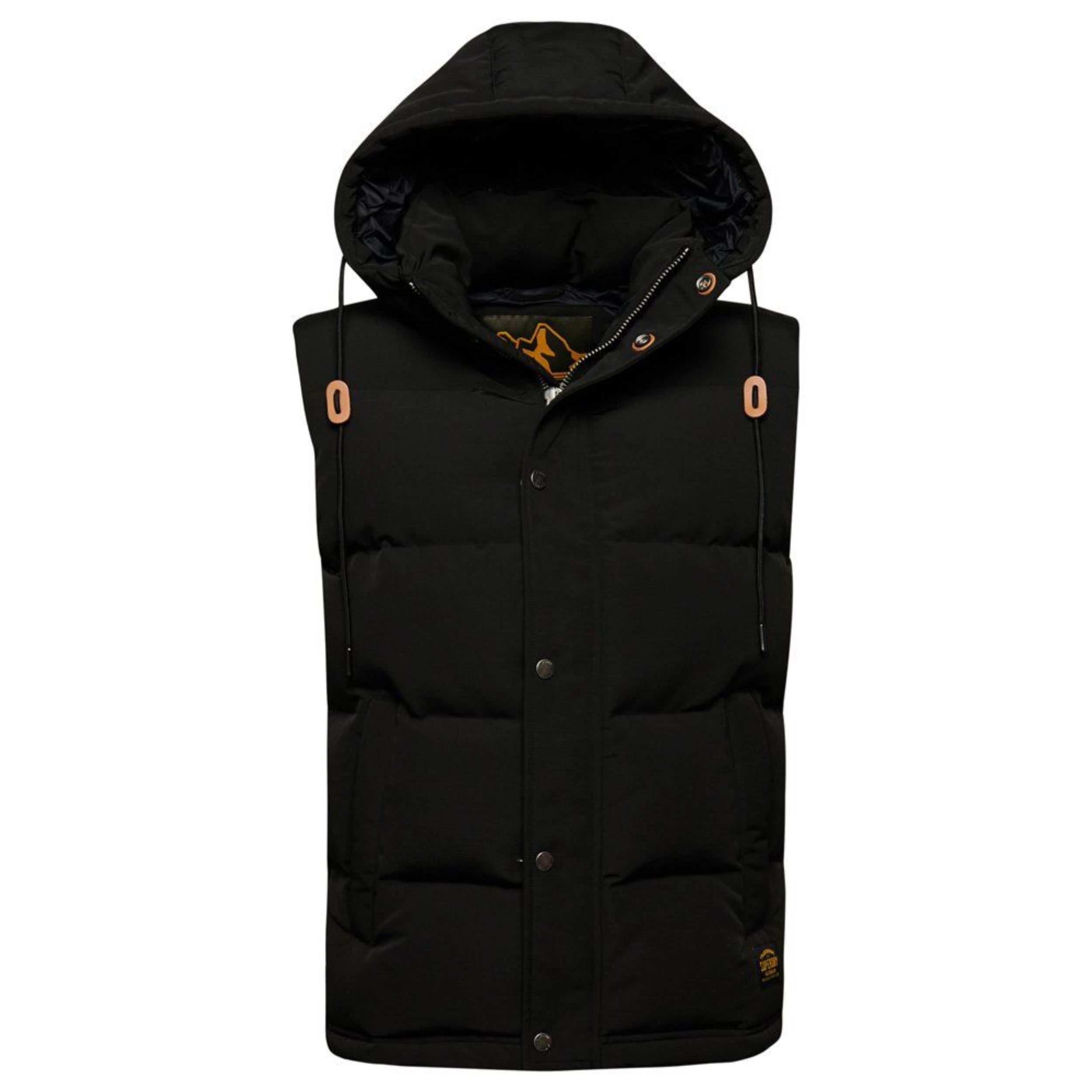 Jet Black Everest Hooded Puffer  Gilet