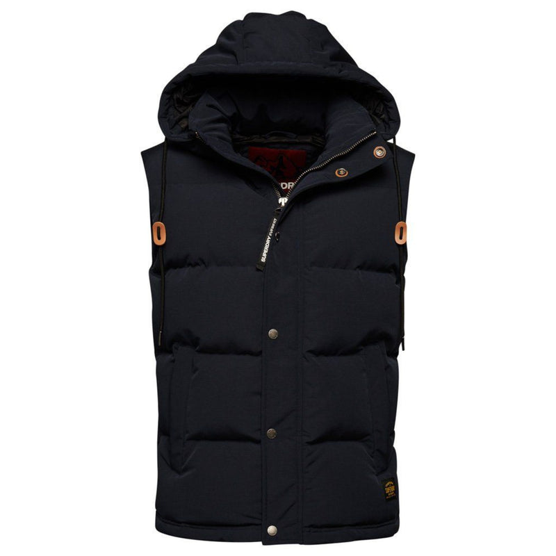 Nordic Chrome Navy Everest Hooded Puffer  Gilet