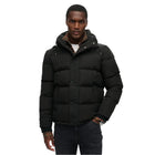 Jet Black Everest Short Hooded Puffer