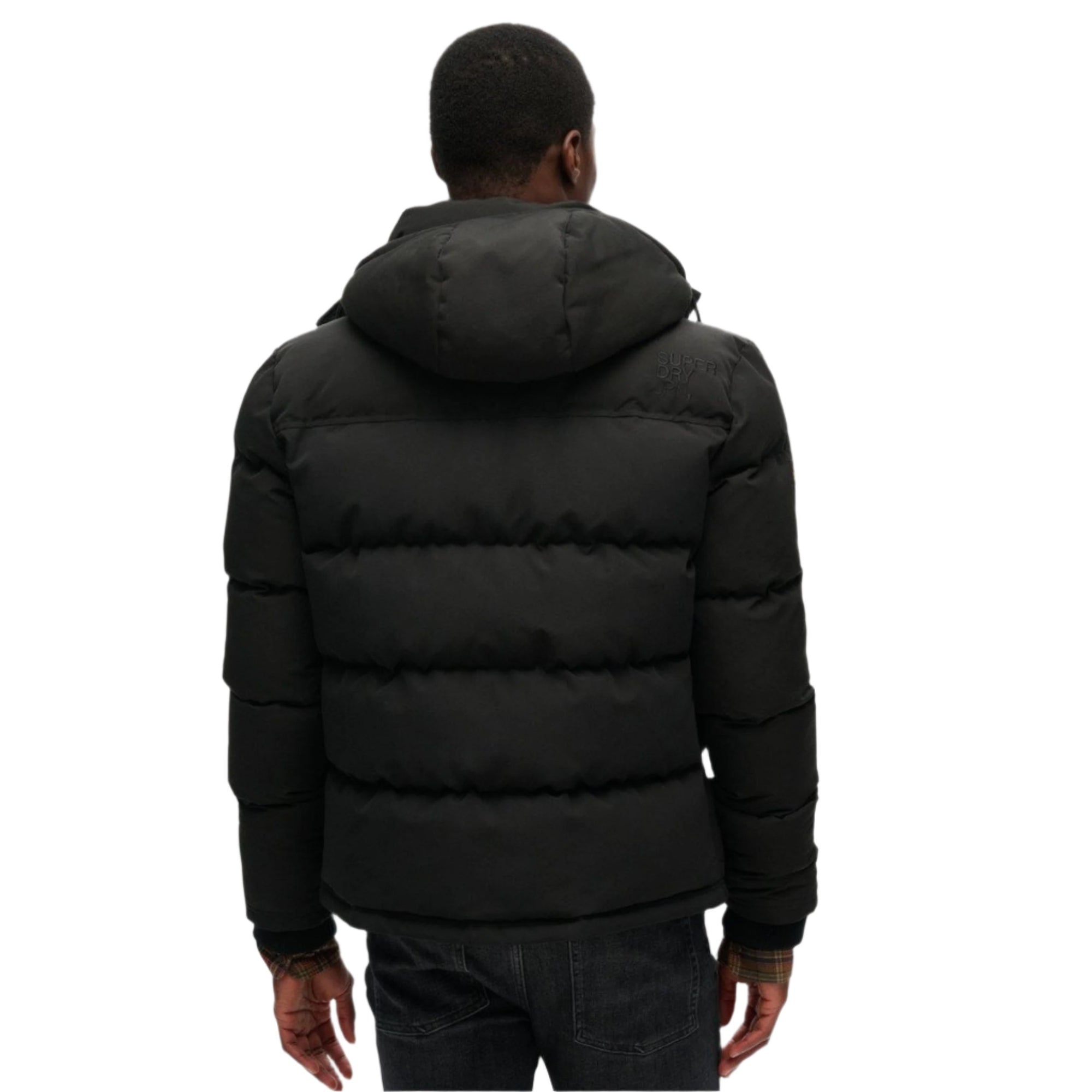 Jet Black Everest Short Hooded Puffer