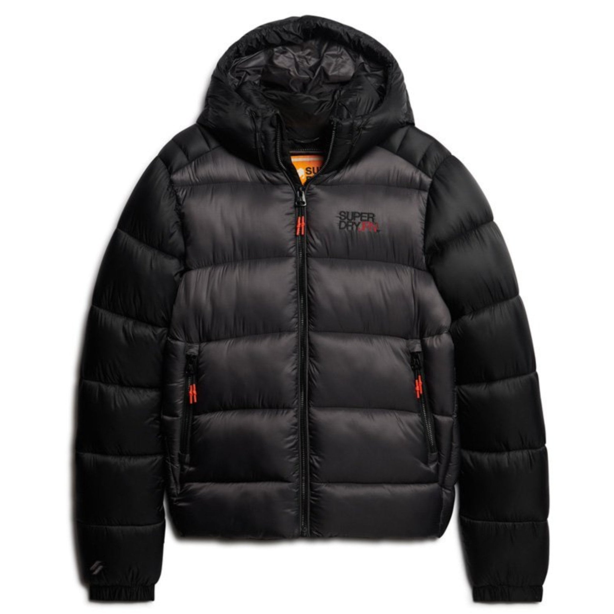 Black Hood Colour Block Sport Puffer
