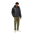 Black Hood Colour Block Sport Puffer