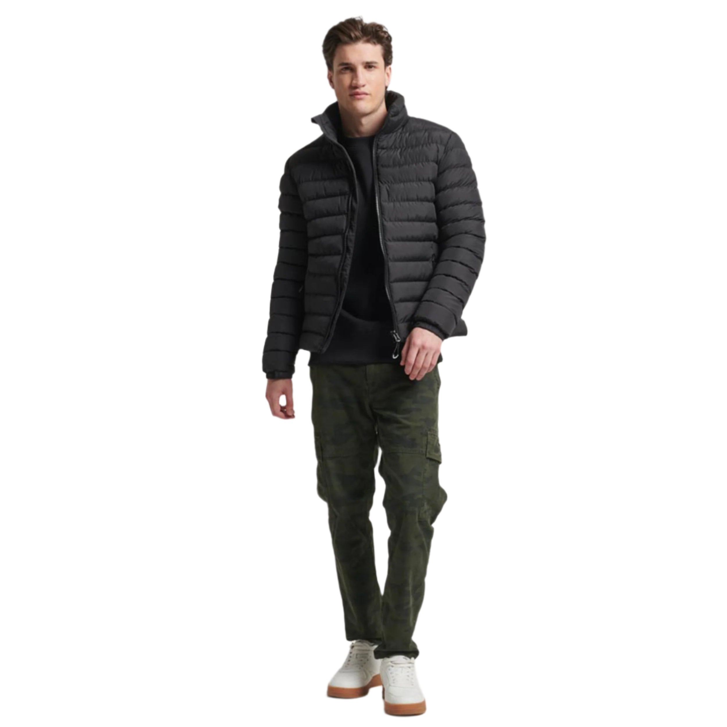 Black Fuji Emb Padded Jacket