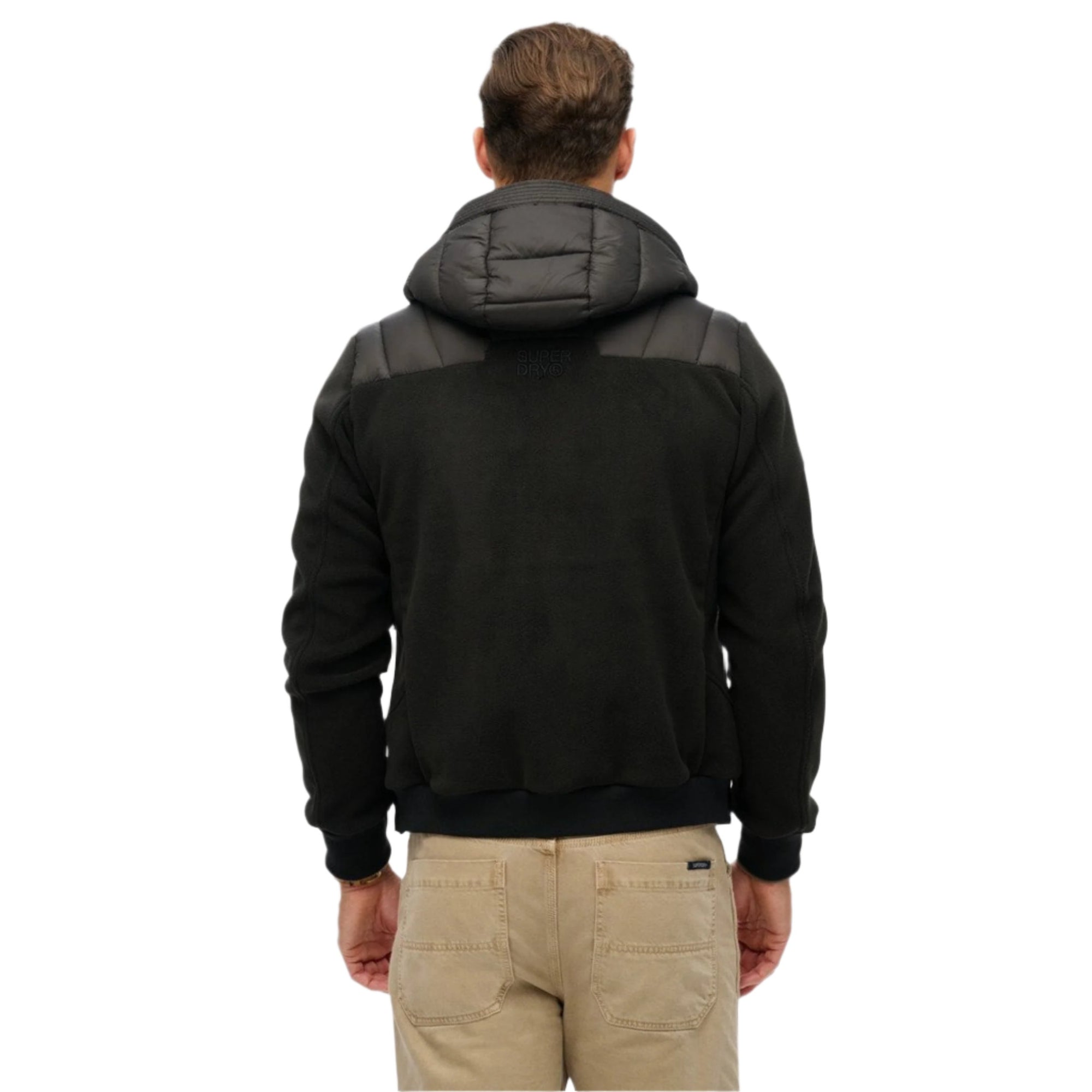 Black Hooded Storm Fleece Bomber