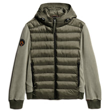 Dusty Olive Green Hooded Storm Fleece Bomber