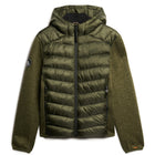 Khaki Green Marl Hooded Knit Storm Hybrid Jacket