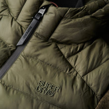 Khaki Green Marl Hooded Knit Storm Hybrid Jacket