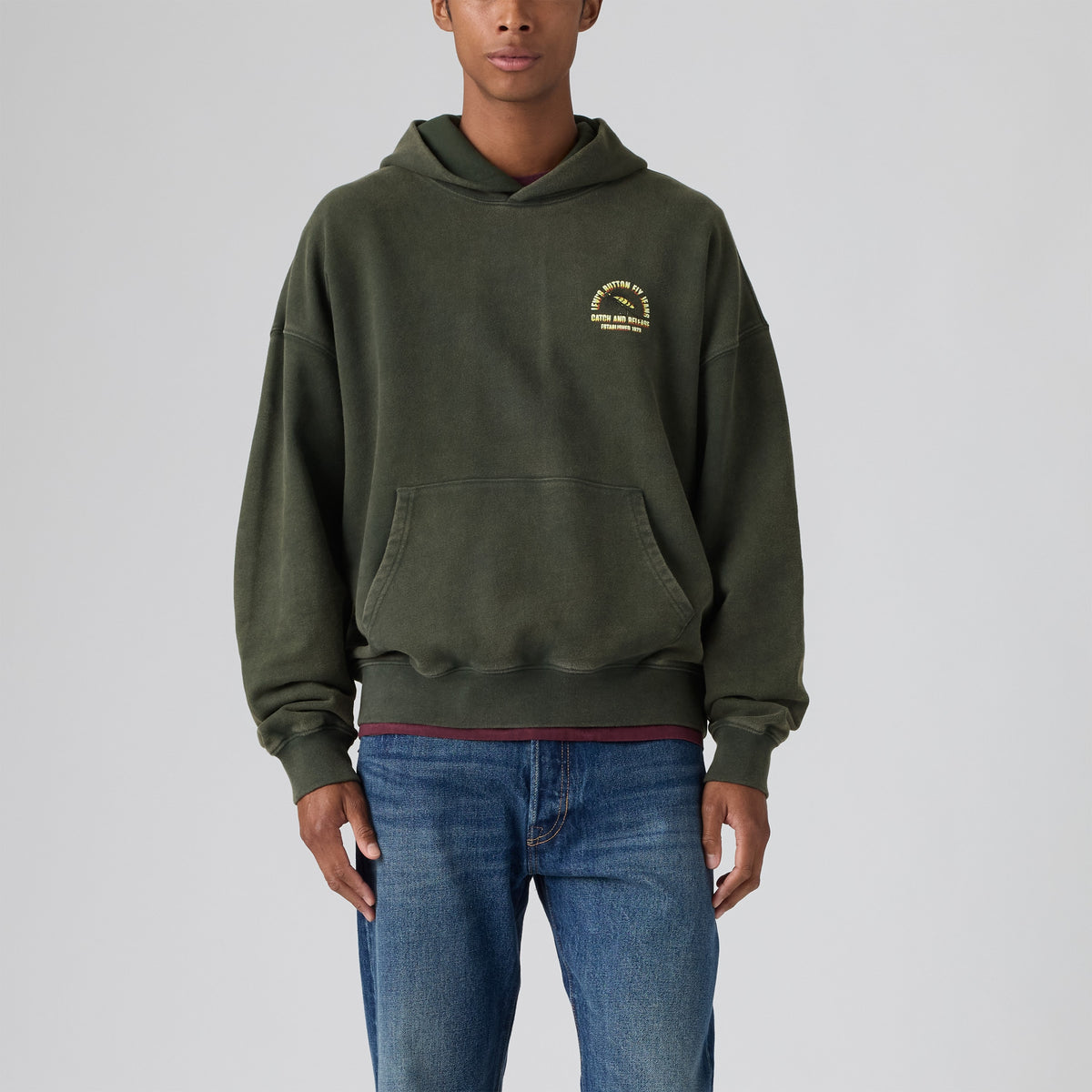 Two Horse Boxy Hoodie - Button Fly Jeans-1