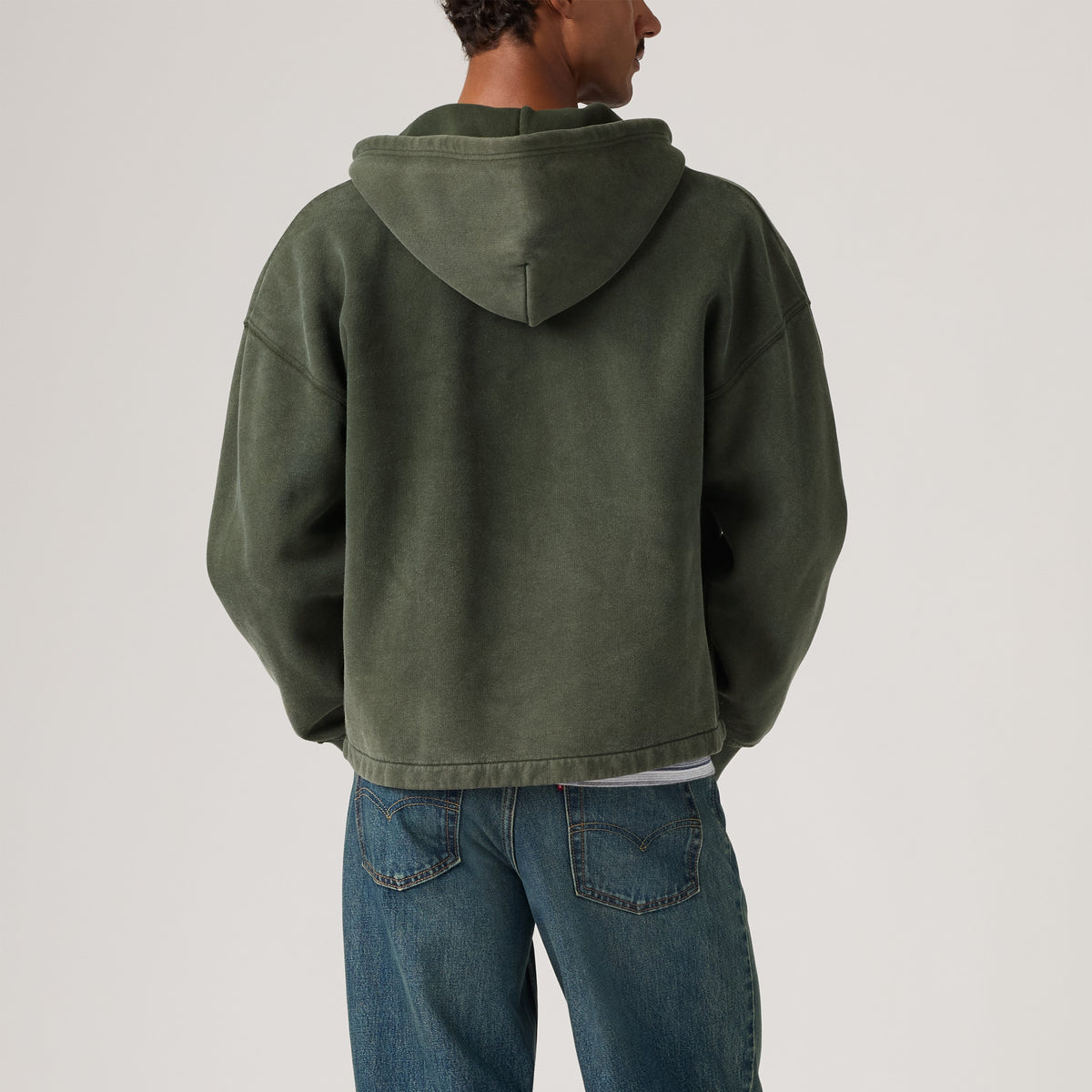 Open Hem Hoodie - Rosin Green-2