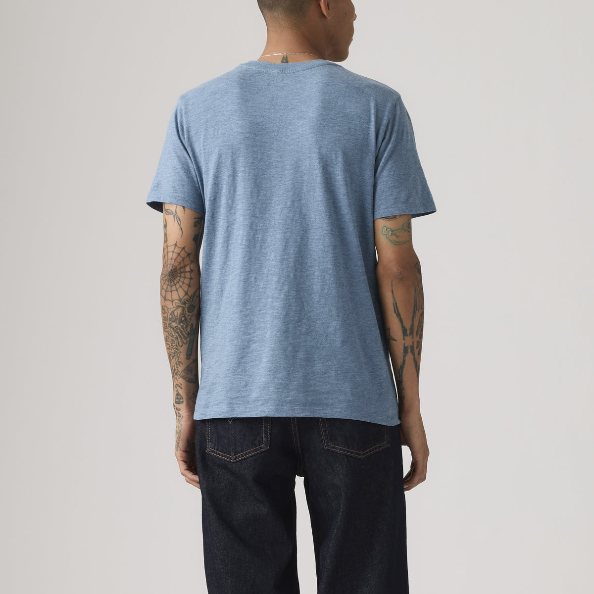 Short Sleeve Classic Pocket Tee - Indigo Wash Heather-2