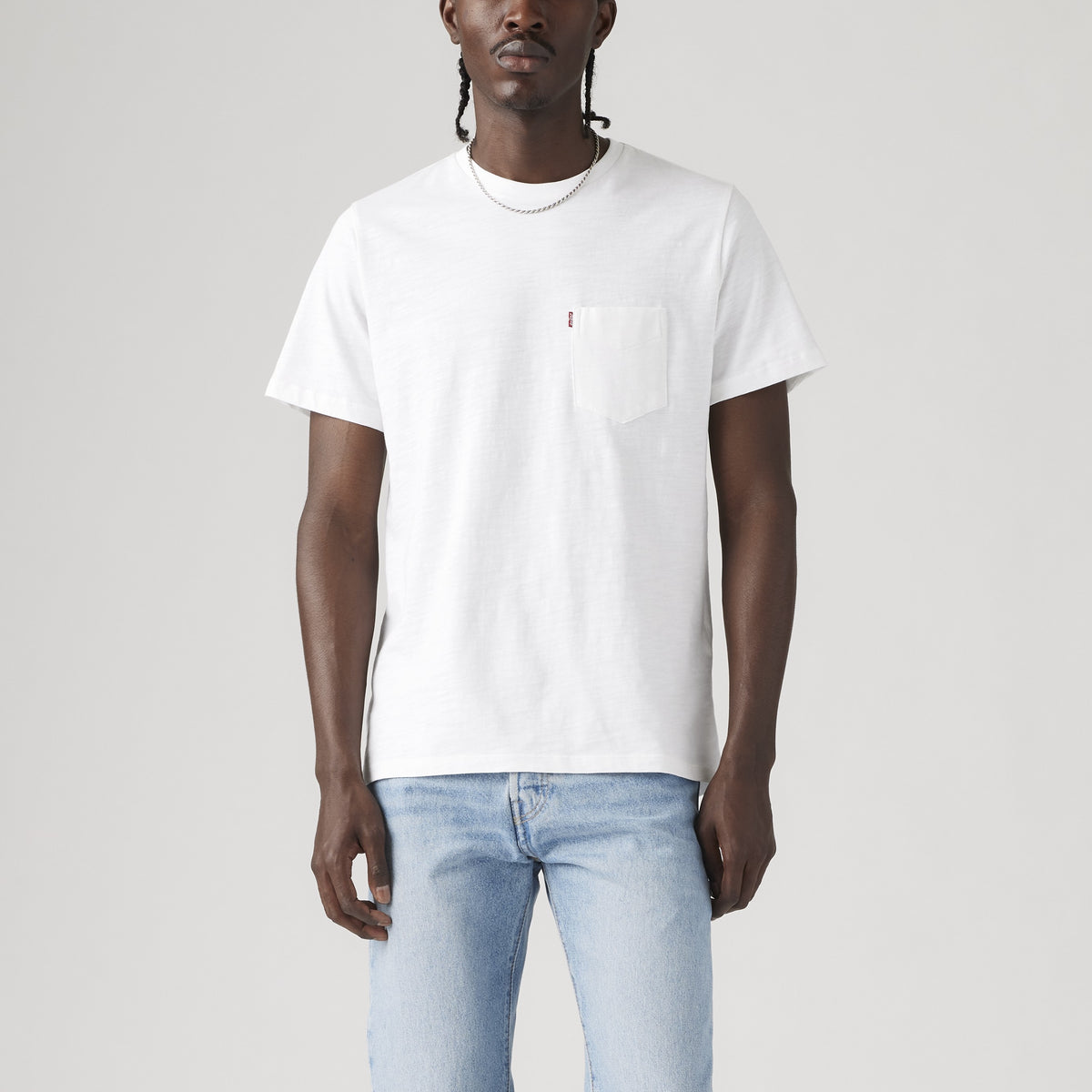Short Sleeve Classic Pocket Tee - White & Slub Jersey-1